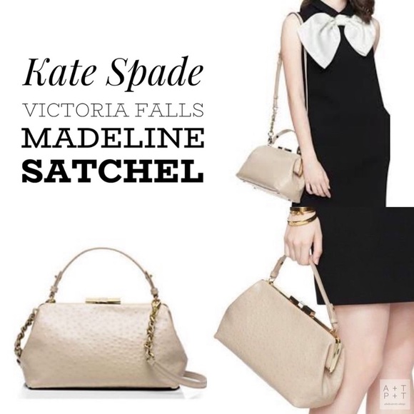 Kate Spade ostrich leather satchel VICTORIA FALLS Madeline - Picture 3 of 12